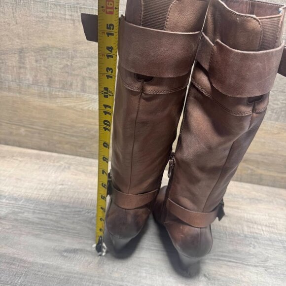 Arturo Chiang Velma Cognac Brown Leather Knee High Boots Women's Size 7.5 - Picture 2 of 7